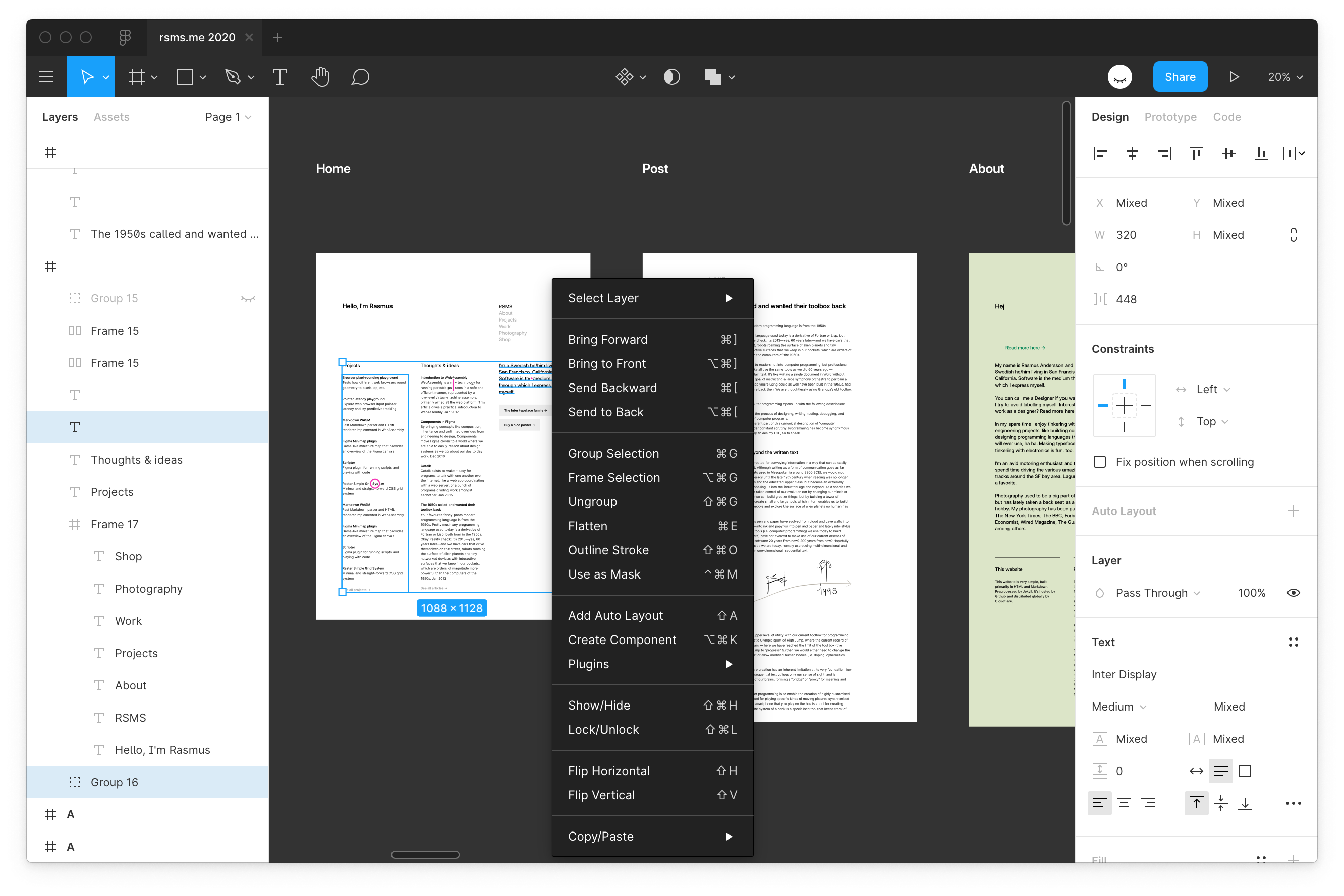 Screen shot of Figma